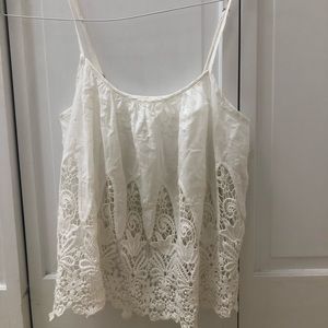White LF Embroidered Tank Top
